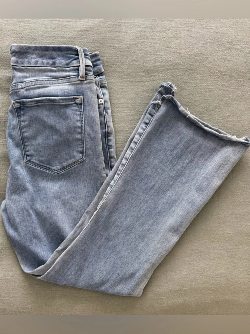 FRAME LE CROP MINI BOOT STAGGER RAW HEM GRENOBLE DESIGNER DENIM JEANS SZ 28 - Picture 13 of 15